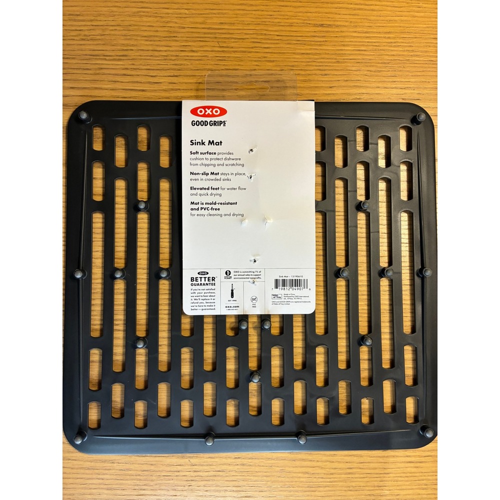 NWT OXO Good Grips Sink Mat Gray Black 12.25 x 11.5 Non-Slip - Picture 3 of 4